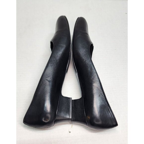 Trotters - Doris Black Leather Low Heel Pumps Size 9.5 N - Picture 8 of 16